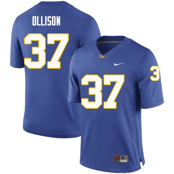 Men #37 Qadree Ollison Pittsburgh Panthers College Football Jerseys Sale-Royal